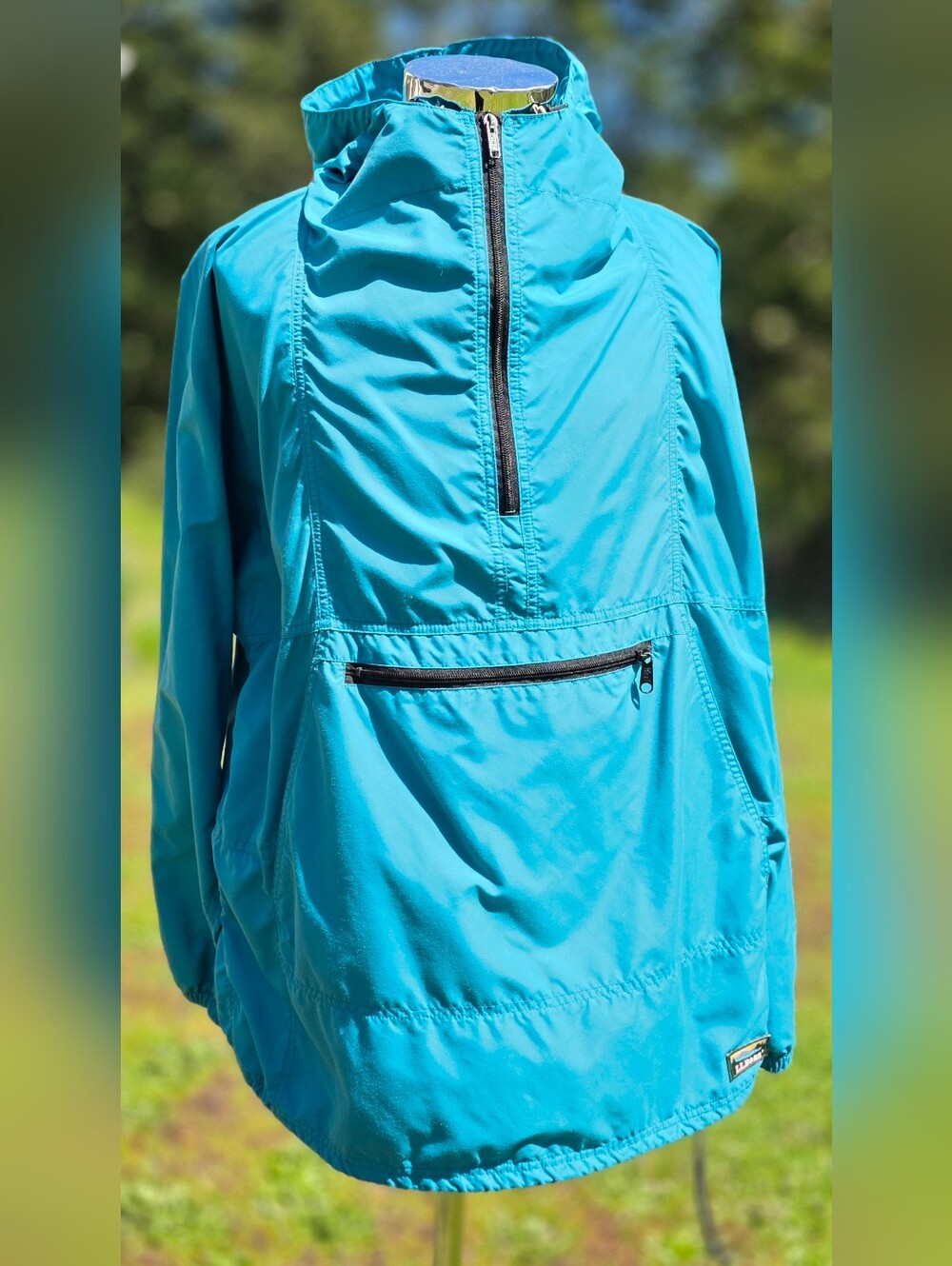 Vintage LL Bean Anorak Jacket Pullover Mens XL USA IDEAL Zippers 1980s RARE Teal